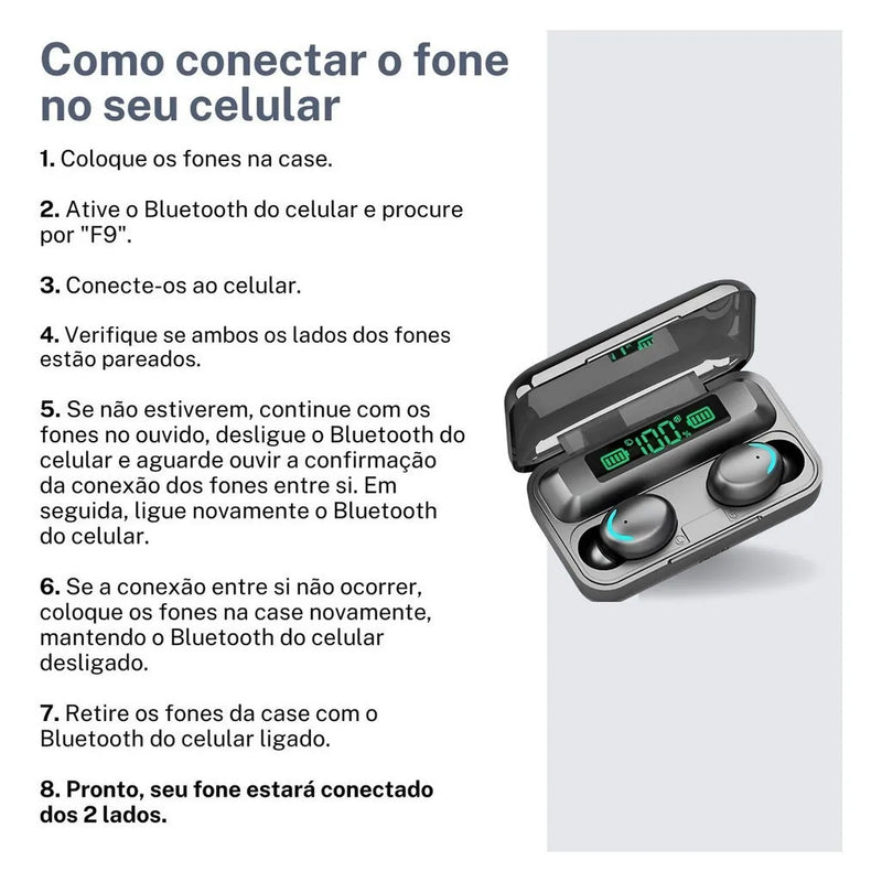 SoundMax Pro F9 - O Fone Bluetooth com Som Imersivo e Power Bank Integrado!